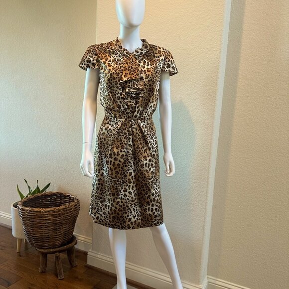 Tahari Arthur S. Levine Cheetah Print Size 12 Dress - Picture 2 of 6